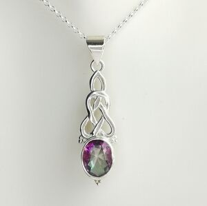 Mystic Topaz Love Knot pendant necklace in Sterling Silver 🆕